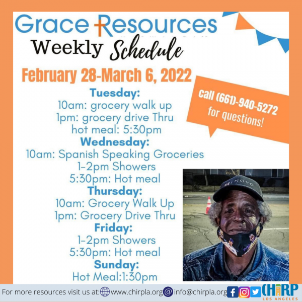 Grace Resources Weekly Schedule | Chirp LA