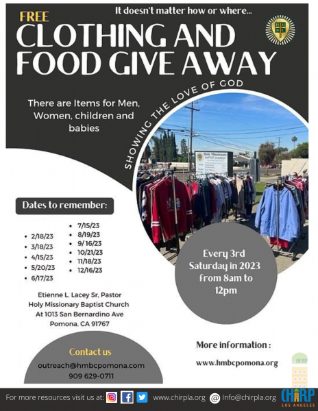 Free Clothing and Food Giveaway | Chirp LA