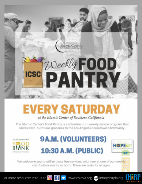 Food Pantry Every Saturday - Islamic Center of Southern California ...