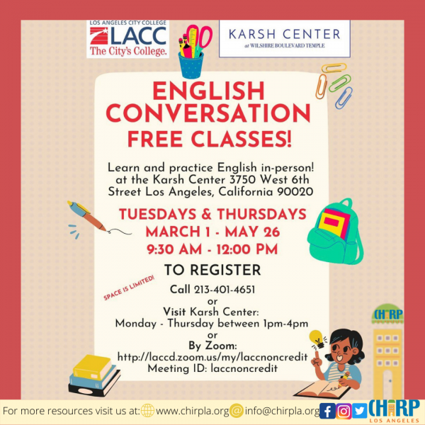 Clase de Inglés Gratis - Free ESL Class