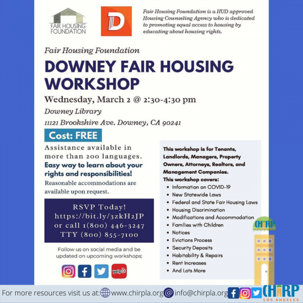 DOWNEY FAIR HOUSING Chirp LA