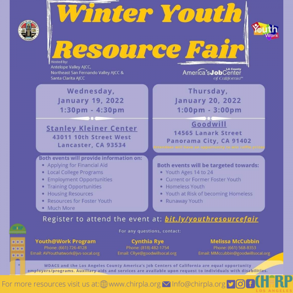 Winter Youth Resource Fair Chirp LA