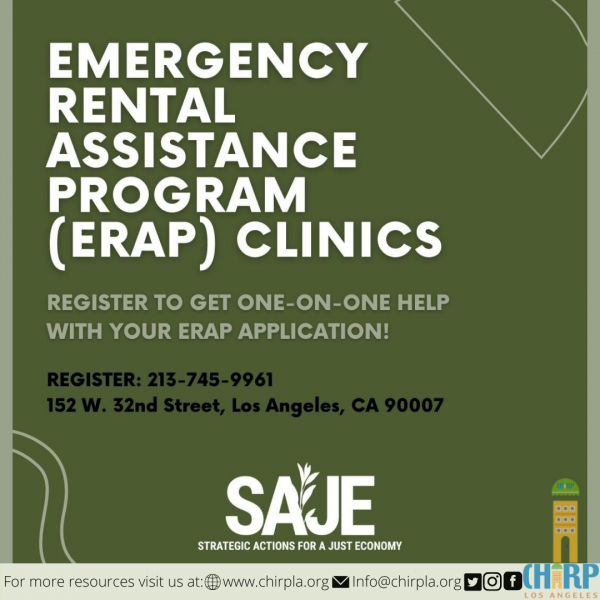 Emergency Rental Assistance Program (ERAP) Clinics Chirp LA